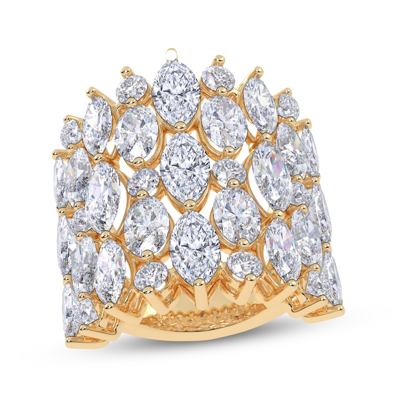 Main Image 1 of KAY Lab-Grown Diamonds Marquise, Oval & Round-Cut Stacked Fashion Ring 10 ct tw 14K Yellow Gold