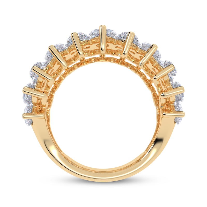 Main Image 3 of KAY Lab-Grown Diamonds Marquise, Oval & Round-Cut Stacked Fashion Ring 10 ct tw 14K Yellow Gold