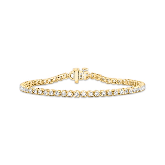KAY Lab-Grown Diamonds Tennis Bracelet 3 ct tw 10K Yellow Gold 7"