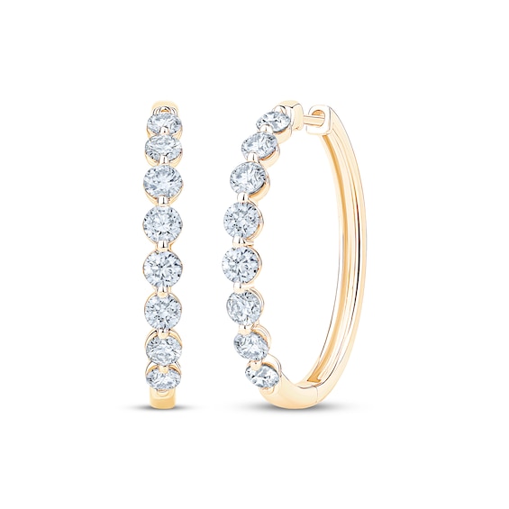 KAY Lab-Grown Diamonds Certified Hoop Earrings 1-1/2 ct tw 18K Yellow Gold
