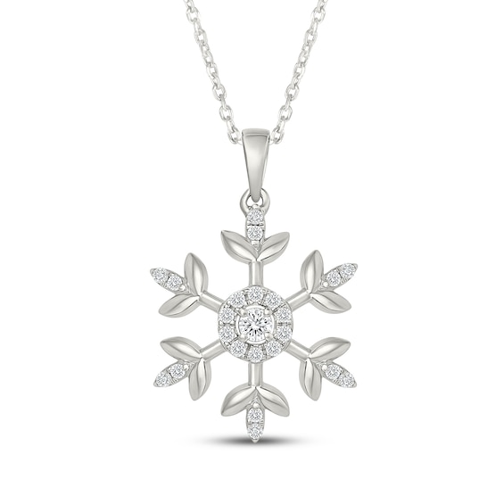 KAY Lab-Grown Diamonds Snowflake Necklace 1/4 ct tw Sterling Silver 18"