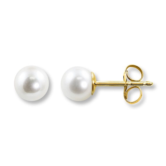 Cultured Pearl Earrings 14K Yellow Gold