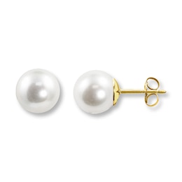 Cultured Pearl Earrings 14K Yellow Gold