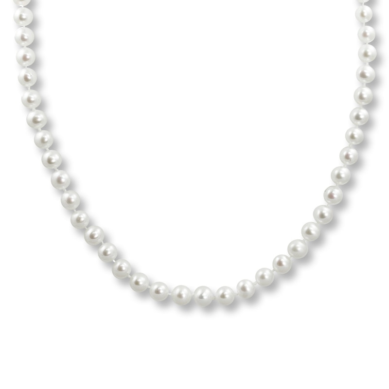 Cultured Pearl Necklace 18" Length 14K Yellow Gold