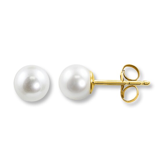 Cultured Pearl Earrings 14K Yellow Gold