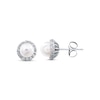 Thumbnail Image 1 of Cultured Pearl Earrings Lab-Created Sapphire Sterling Silver