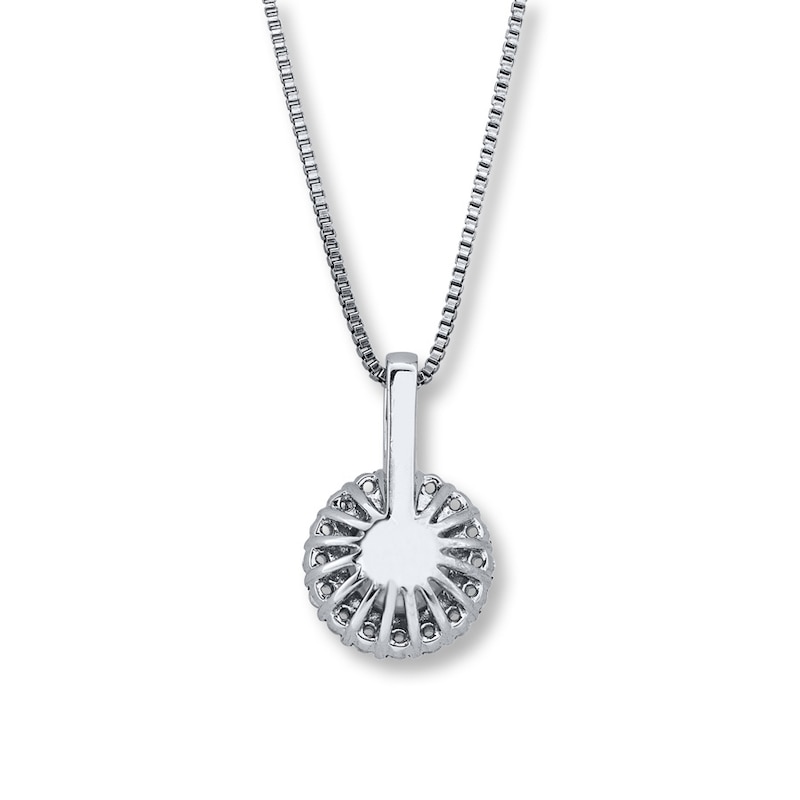 Cultured Pearl Necklace Lab-Created Sapphires Sterling Silver