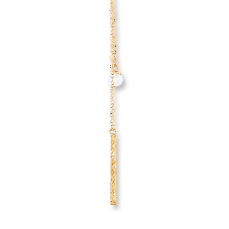 Layered Necklace Cultured Pearl 10K Yellow Gold