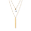Layered Necklace Cultured Pearl 10K Yellow Gold