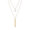 Layered Necklace Cultured Pearl 10K Yellow Gold
