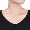Cultured Pearl Necklace 1/10 ct tw Diamonds Sterling Silver