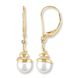 Cultured Pearl Earrings 10K Yellow Gold