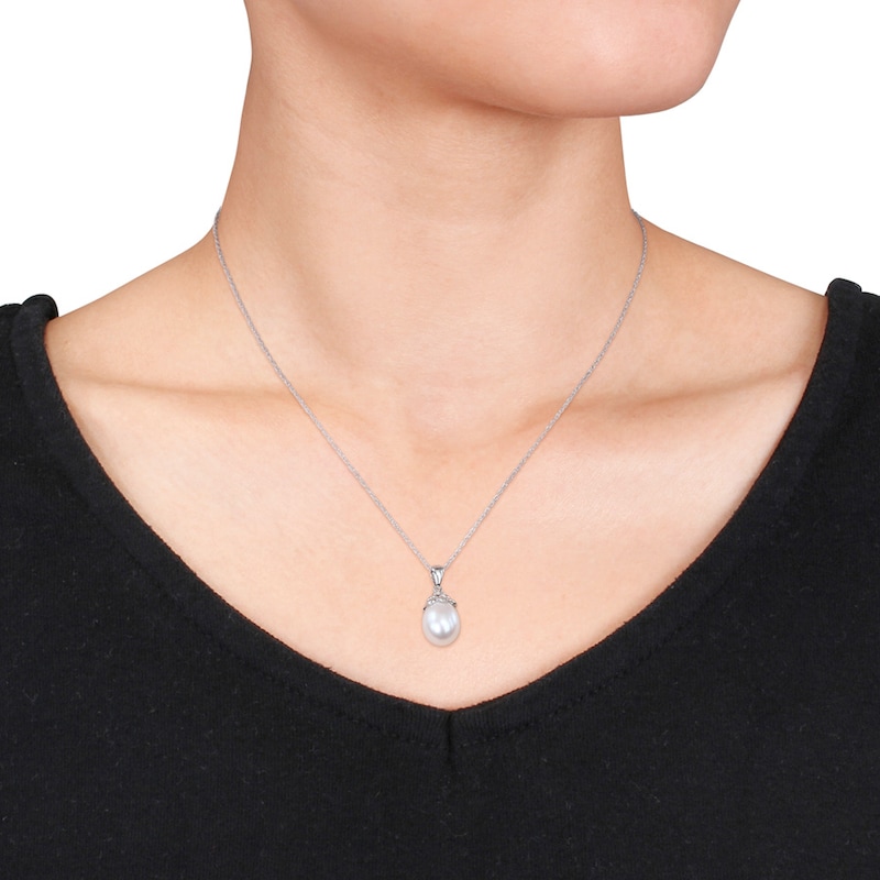 Main Image 2 of Cultured Pearl Necklace 10K White Gold