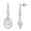 Thumbnail Image 0 of Cultured Pearl/Lab-Created White Sapphire Earrings