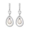 Thumbnail Image 1 of Cultured Pearl/Lab-Created White Sapphire Earrings