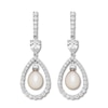 Thumbnail Image 2 of Cultured Pearl/Lab-Created White Sapphire Earrings