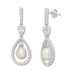 Thumbnail Image 2 of Cultured Pearl/Lab-Created White Sapphire Earrings