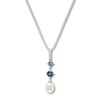 Thumbnail Image 0 of Cultured Pearl/Blue & White Topaz Necklace Sterling Silver
