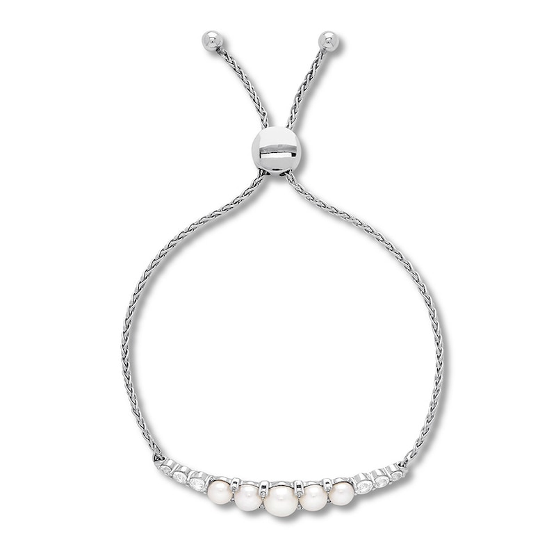 Main Image 1 of Cultured Freshwater Pearl Bolo Bracelet Sterling Silver