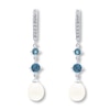 Thumbnail Image 1 of Cultured Pearl Earrings Blue/White Topaz Sterling Silver