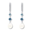 Thumbnail Image 2 of Cultured Pearl Earrings Blue/White Topaz Sterling Silver