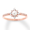 Freshwater Cultured Pearl Ring with White Topaz 10K Rose Gold