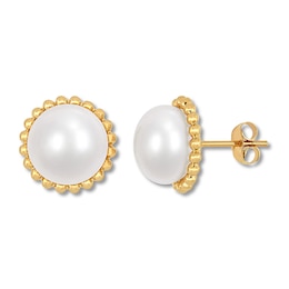 Cultured Pearl Earrings 10K Yellow Gold