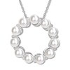 Thumbnail Image 0 of Cultured Pearl Necklace 1/5 ct tw Diamonds Sterling Silver