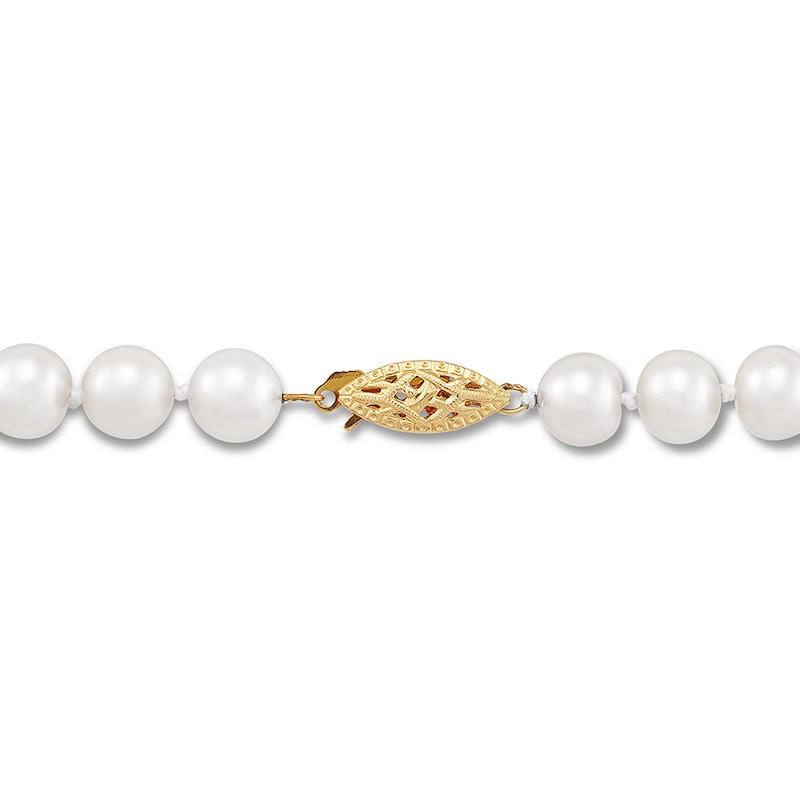 Main Image 3 of Cultured Pearl Necklace 10K Yellow Gold