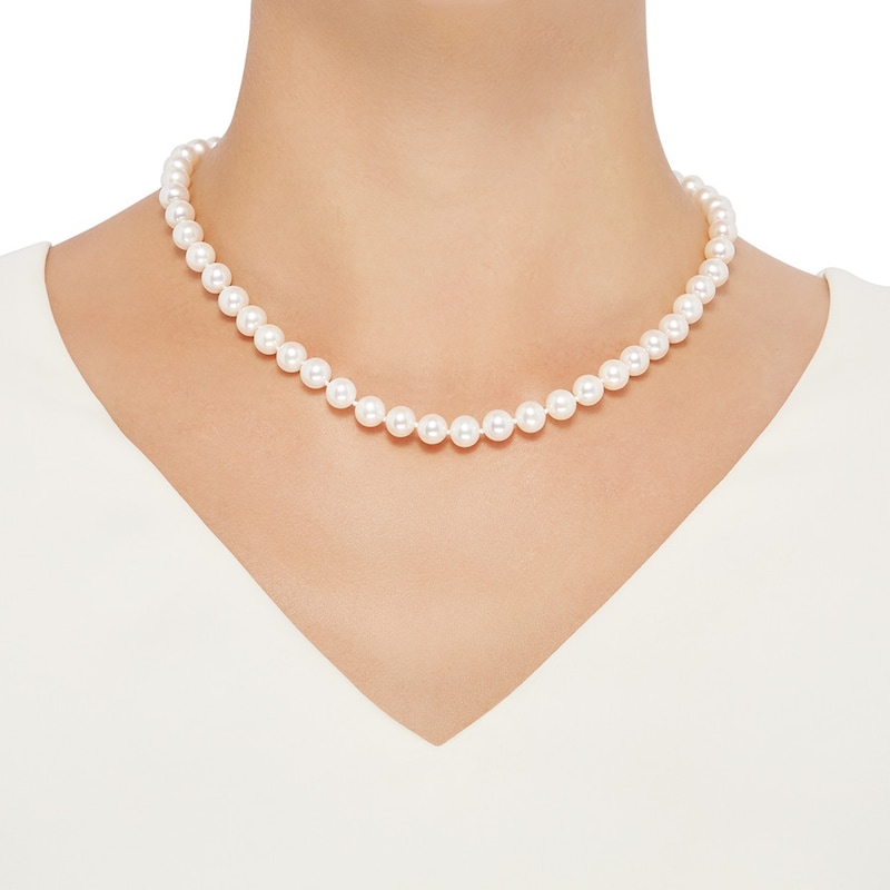 Main Image 4 of Cultured Pearl Necklace 10K Yellow Gold