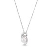 Cultured Pearl Necklace 1/20 ct tw Diamonds Sterling Silver 18"
