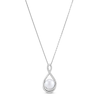 Thumbnail Image 1 of Cultured Pearl Necklace 1/10 ct tw Diamonds Sterling Silver 18"