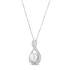 Thumbnail Image 2 of Cultured Pearl Necklace 1/10 ct tw Diamonds Sterling Silver 18"
