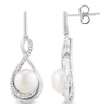 Thumbnail Image 2 of Cultured Pearl Earrings 1/10 ct tw Diamonds Sterling Silver