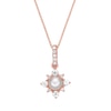 Thumbnail Image 1 of Freshwater Cultured Pearl & White Topaz Necklace 10K Gold