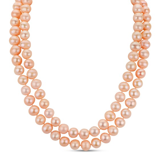 Details about  / 14K Chain Yellow Gold Necklace Pink Fresh Water Cultured Pearl Choker Necklace