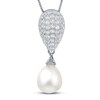 Cultured Pearl & White Topaz Necklace 18"