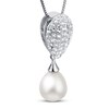 Cultured Pearl & White Topaz Necklace 18"