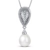 Cultured Pearl & White Topaz Necklace 18"
