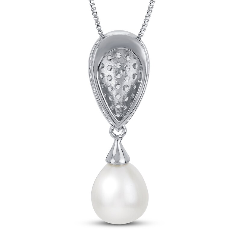 Cultured Pearl & White Topaz Necklace 18"