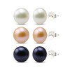 Boxed Set Cultured Pearl Earrings Sterling SIlver