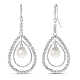 Freshwater Cultured Pearl Dangle Earrings Sterling Silver