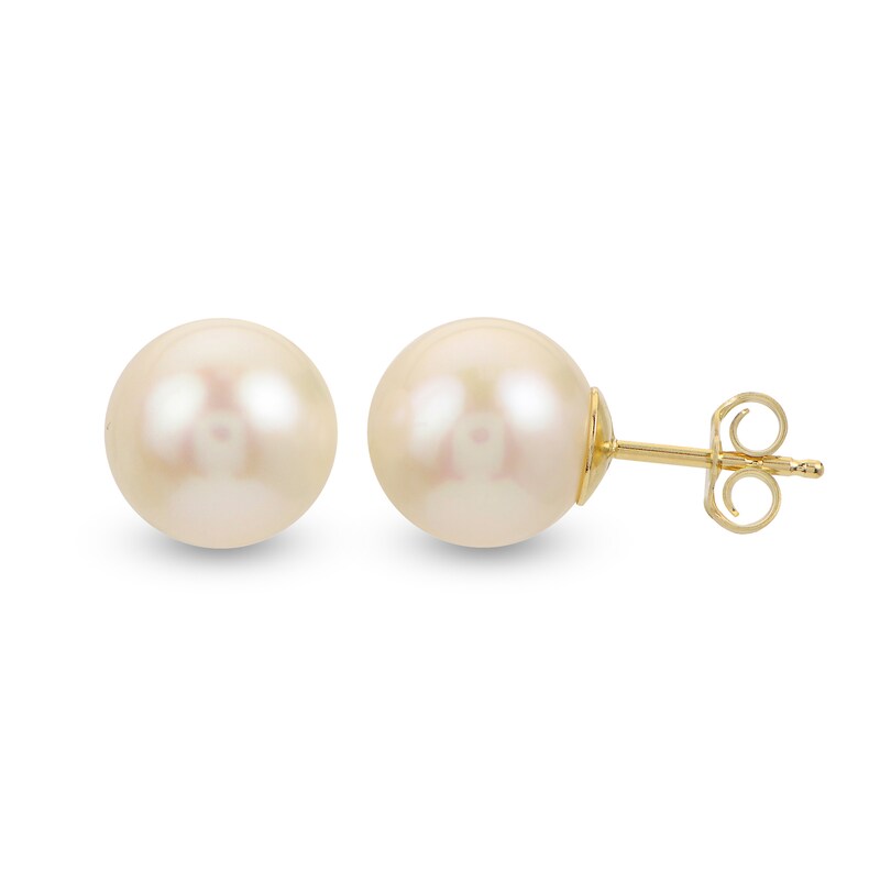 Freshwater Cultured Pearl Stud Earrings 14K Yellow Gold