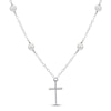 Freshwater Cultured Pearl Cross Necklace Sterling Silver 19.5"