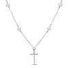 Thumbnail Image 0 of Freshwater Cultured Pearl Cross Necklace Sterling Silver 19.5"