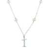 Thumbnail Image 1 of Freshwater Cultured Pearl Cross Necklace Sterling Silver 19.5"