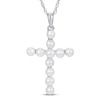 Thumbnail Image 1 of Freshwater Cultured Pearl Cross Necklace Sterling Silver 18&quot;