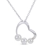 Thumbnail Image 1 of Freshwater Cultured Pearl Heart Necklace Sterling Silver 18"