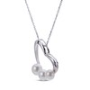Thumbnail Image 2 of Freshwater Cultured Pearl Heart Necklace Sterling Silver 18"