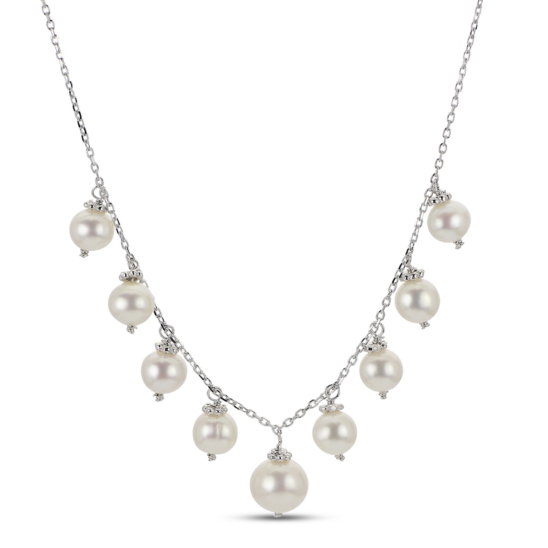 Main Image 1 of Freshwater Cultured Pearl Necklace Sterling Silver